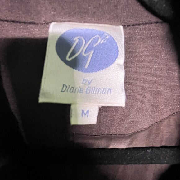 Diane Gilman Women Jacket Medium Brown Sequin Sleeve Blazer Relaxed Fit DG2 - Picture 11 of 11